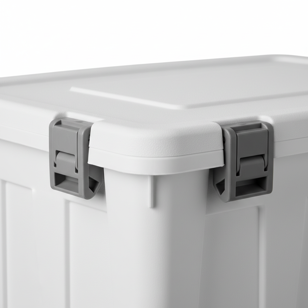Close-up of reinforced locking clips and thick sturdy walls