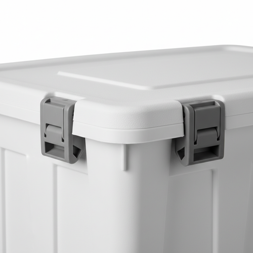 Close-up of reinforced locking clips and thick sturdy walls