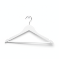 Lightweight plastic clothes hanger on white background